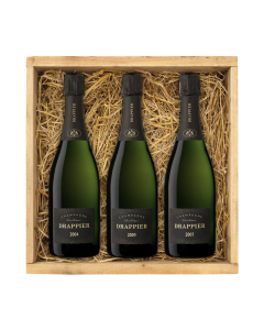 Champagne Drappier L’Oenotheque Vertical Wooden Box 2003/04/05